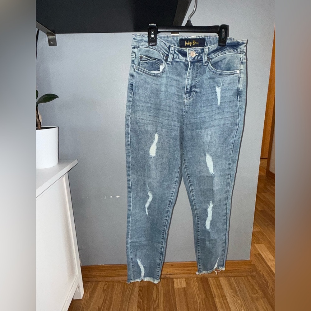 Indigo Rein High Rise Light Blue Distressed Jeans